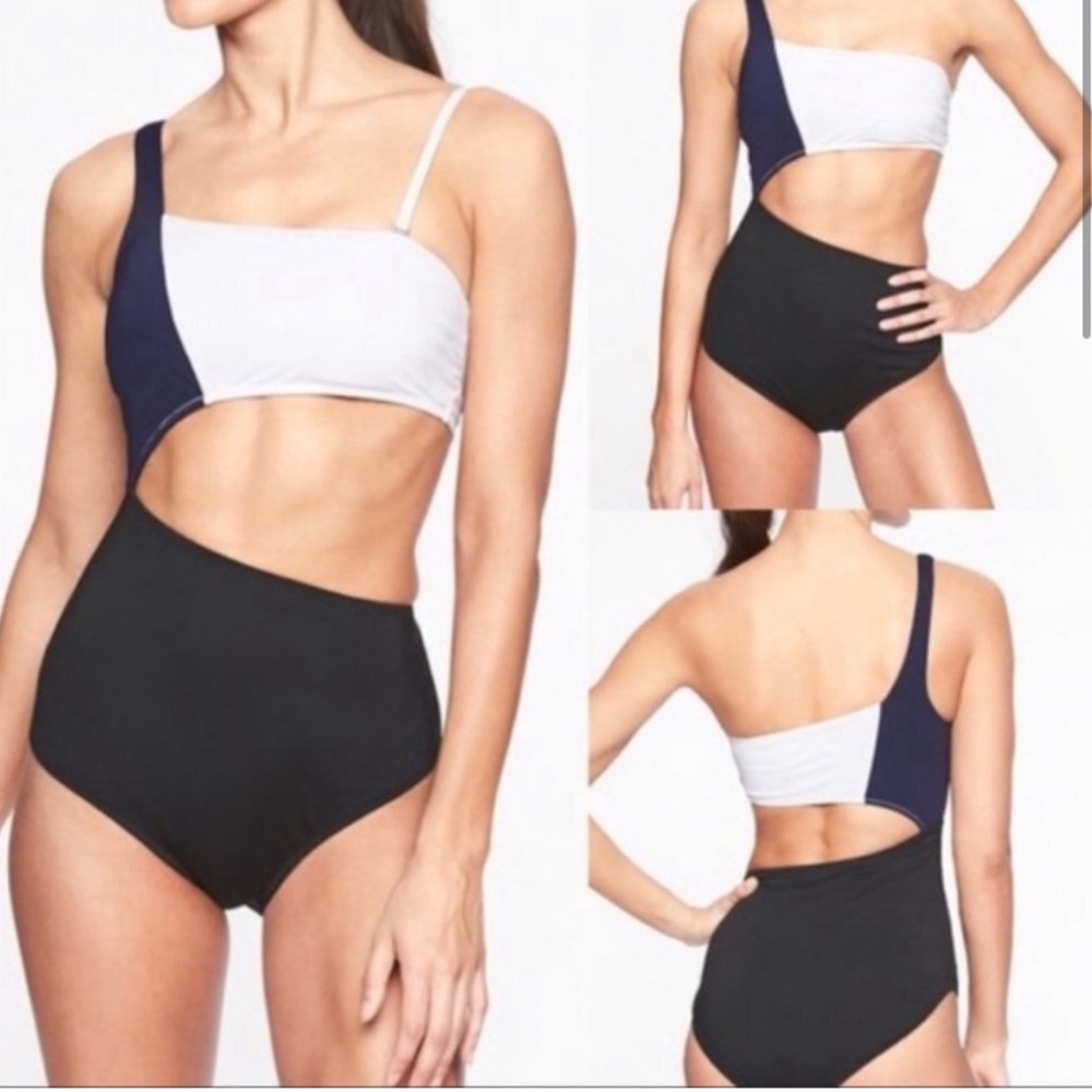 Althleta Mod block color cutout bathing suit